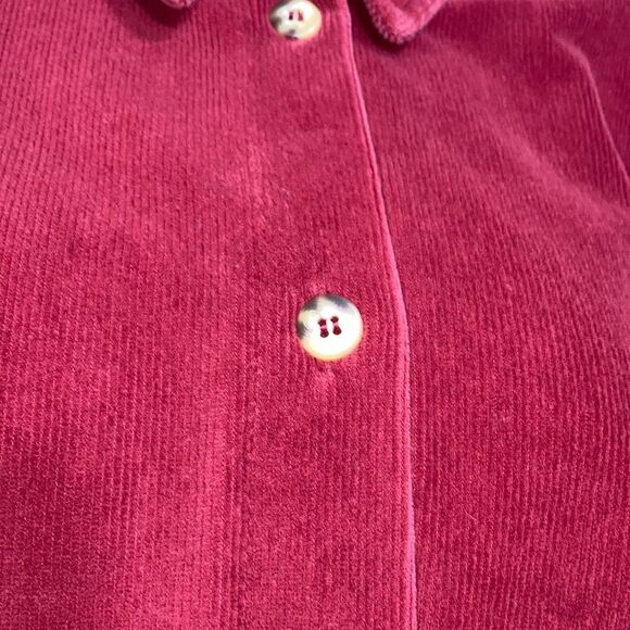 Corduroy Long Sleeve Red Button Down Shacket Jacket Top Red Maroon Womens XL - Picture 7 of 10